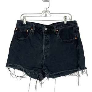 🥑5/$25 Levi’s 501 Cutoff Shorts Faded Black Button Fly sz 31